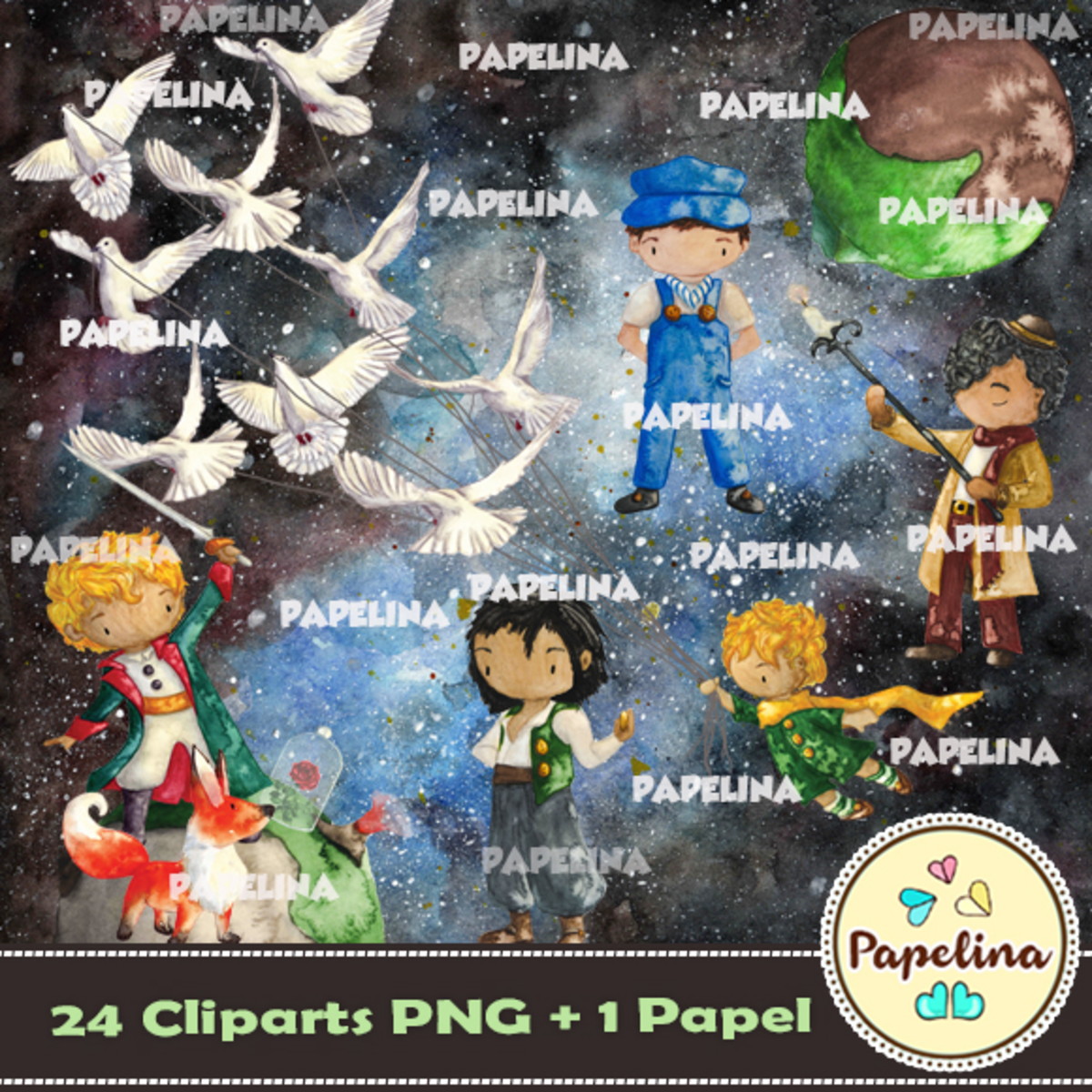 Kit Digital Pequeno Príncipe Aquarela - Imagem 2