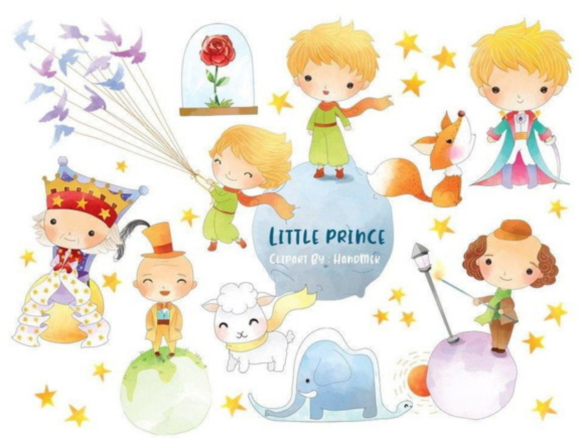 kit Digital Pequeno Príncipe aquarela PNG- Scrapbook