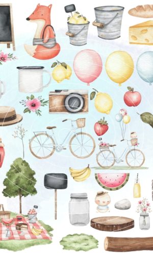 Kit Digital - Piquenique Aquarela (cod. 0246)