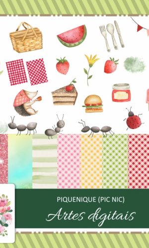 Kit Digital Piquenique Pic Nic Aquarela - Digital