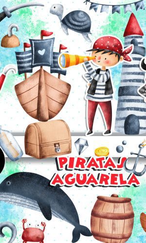 Kit Digital Piratas Aquarela 03
