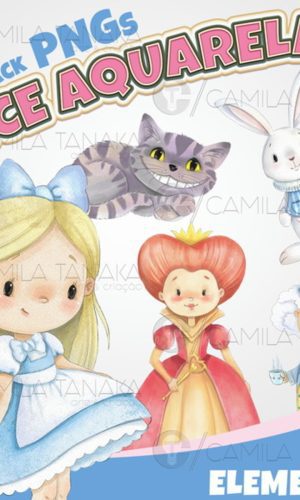 Kit Digital Png Alice Aquarela 2 (pague 1 Leve 3)