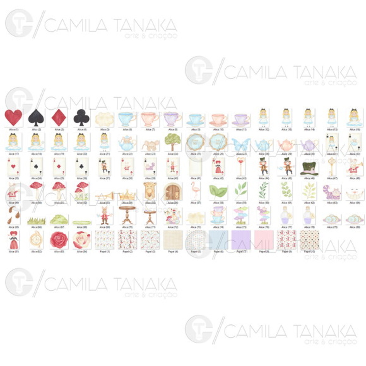 Kit Digital Png Alice Aquarela 4 (pague 1 Leve 3) - Imagem 2