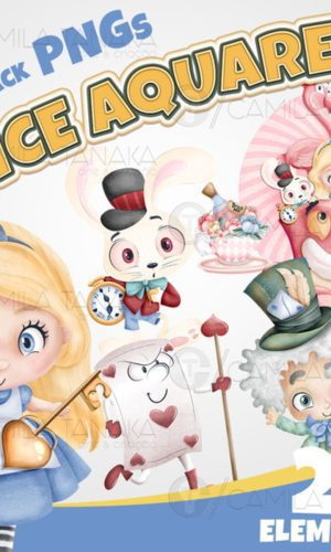 Kit Digital Png Alice Aquarela 6 (pague 1 Leve 3)