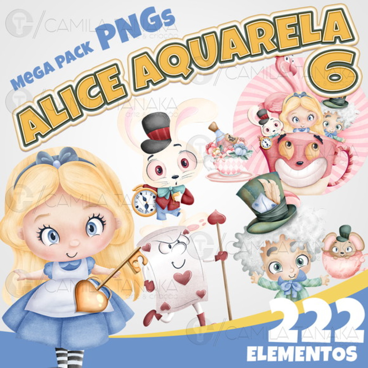 Kit Digital Png Alice Aquarela 6 (pague 1 Leve 3)