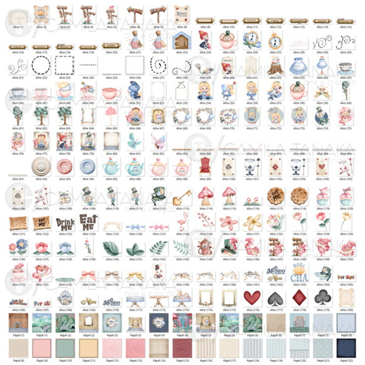 Kit Digital Png Alice Aquarela 6 (pague 1 Leve 3) - Imagem 2