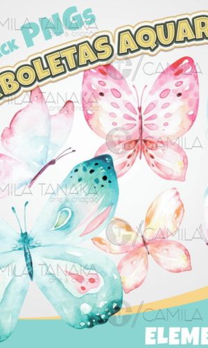 Kit Digital Png Borboletas Aquarela 2 (pague 1 Leve 3)
