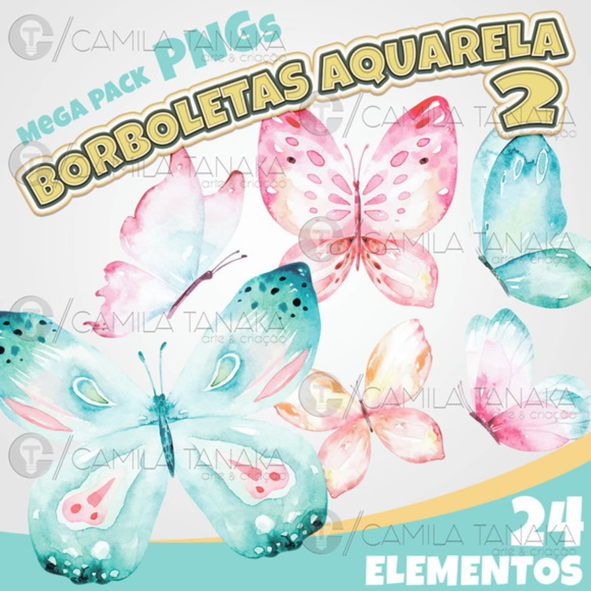 Kit Digital Png Borboletas Aquarela 2 (pague 1 Leve 3)
