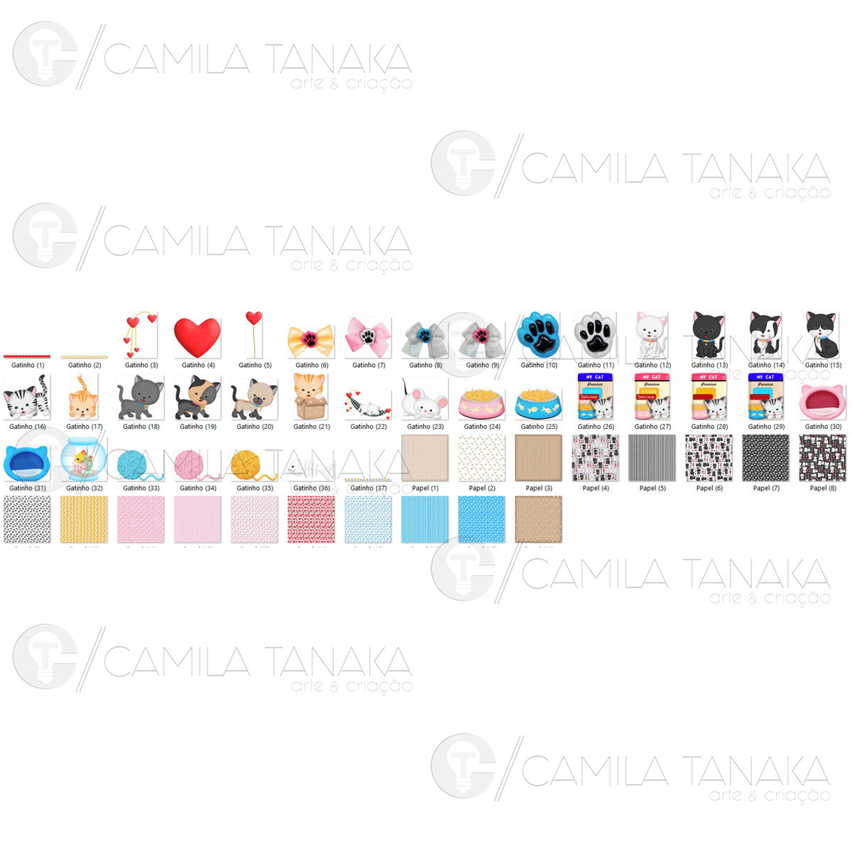 Kit Digital Png Cachorro Gatinho Aquarela 8 (pague 1 Leve 3) - Imagem 2