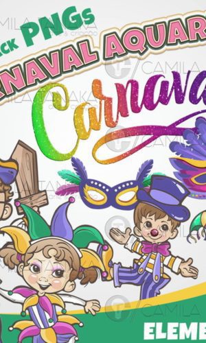 Kit Digital Png Carnaval Aquarela (pague 1 Leve 3)