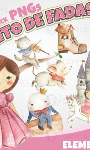 Kit Digital Png Conto de Fadas Aquarela 2 (pague 1 Leve 3)