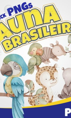 Kit Digital Png Fauna Brasileira Aquarela 3 (pague 1 Leve 3