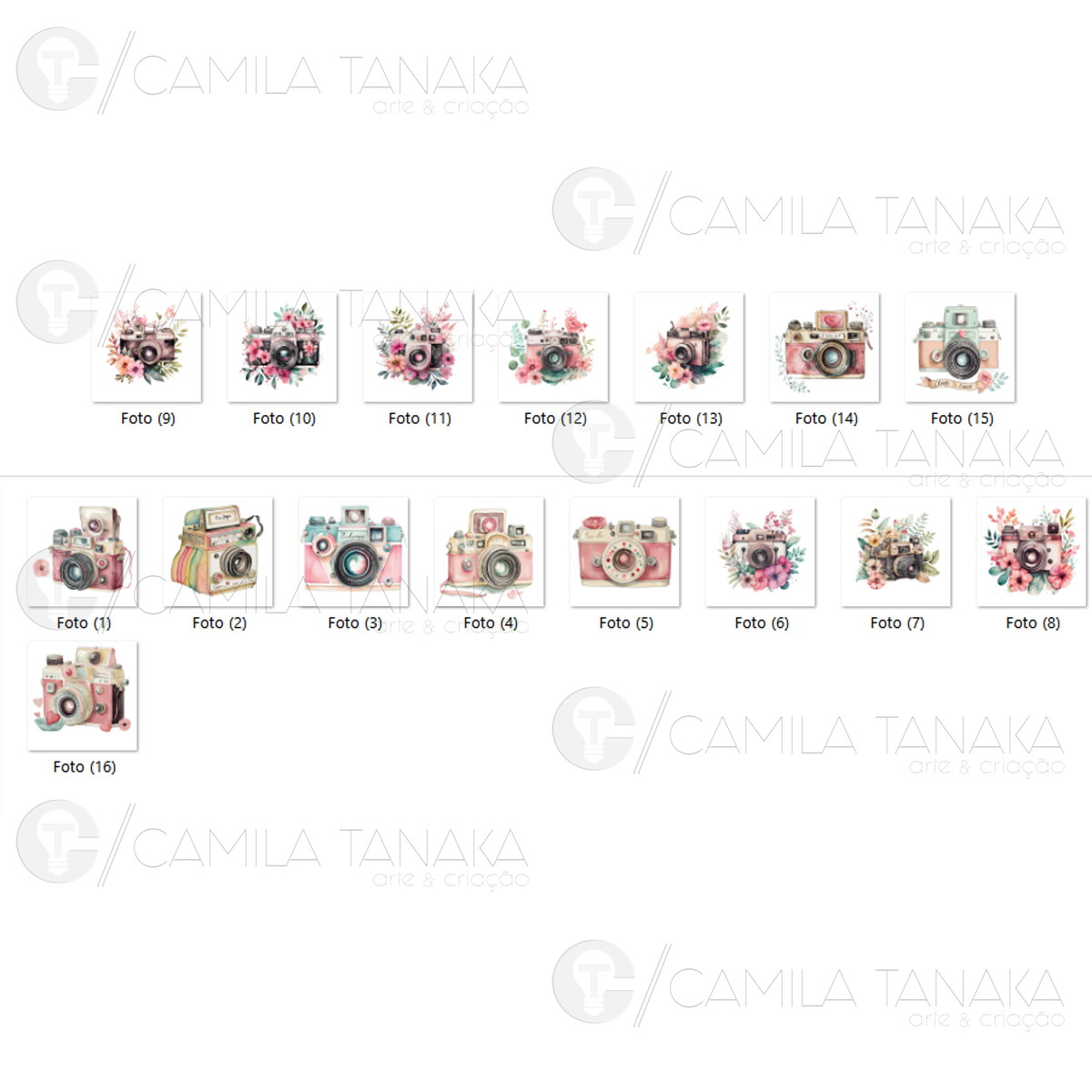 Kit Digital Png Fotografia Aquarela (pague 1 Leve 3) - Imagem 2