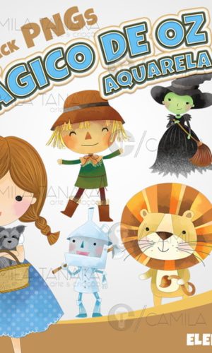 Kit Digital Png Magico de Oz Aquarela Cute (pague 1 Leve 3)
