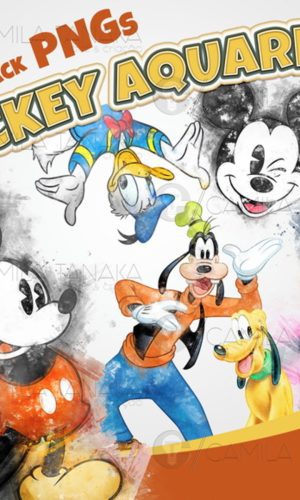 Kit Digital Png Mickey Aquarela(pague 1 Leve 3)