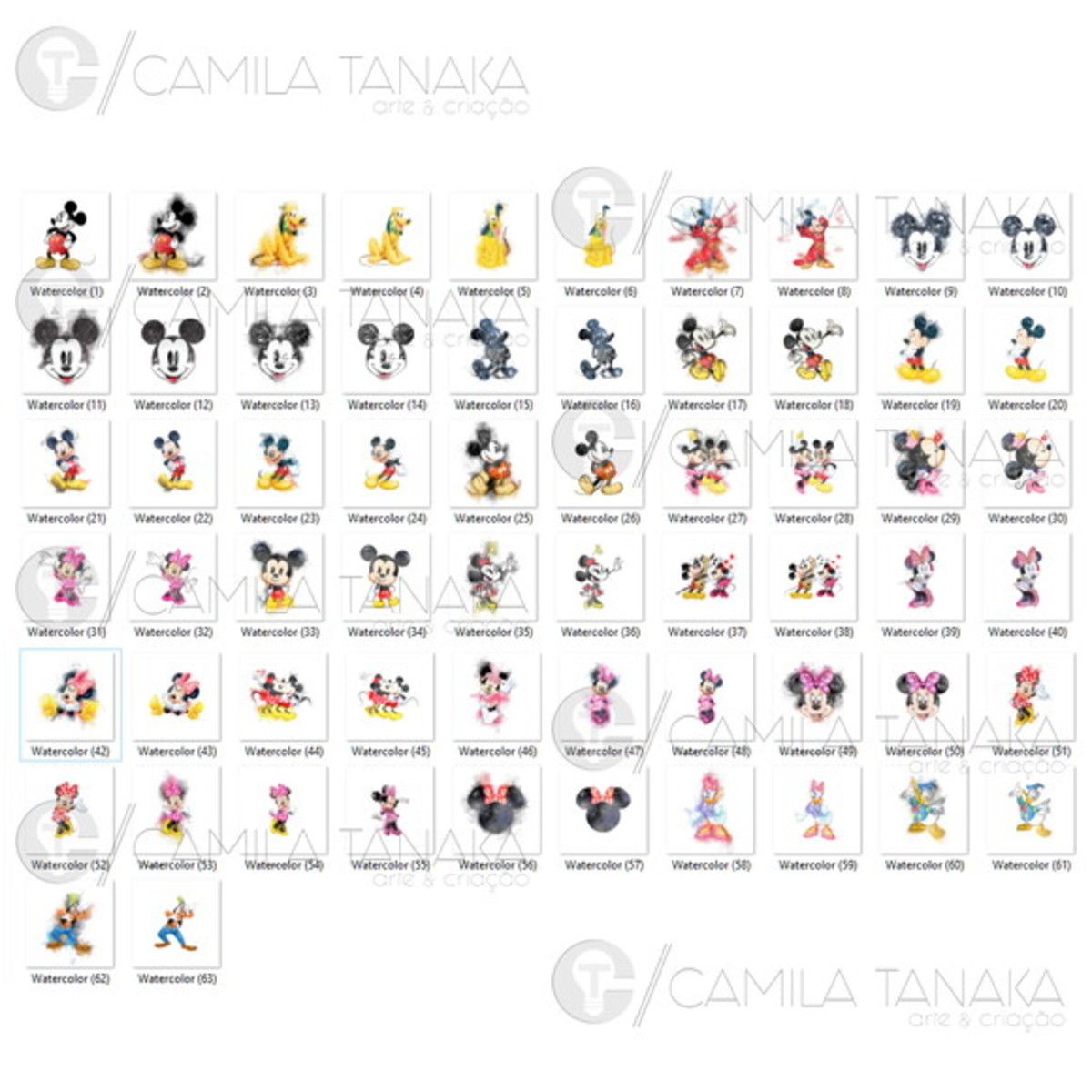 Kit Digital Png Mickey Aquarela(pague 1 Leve 3) - Imagem 2