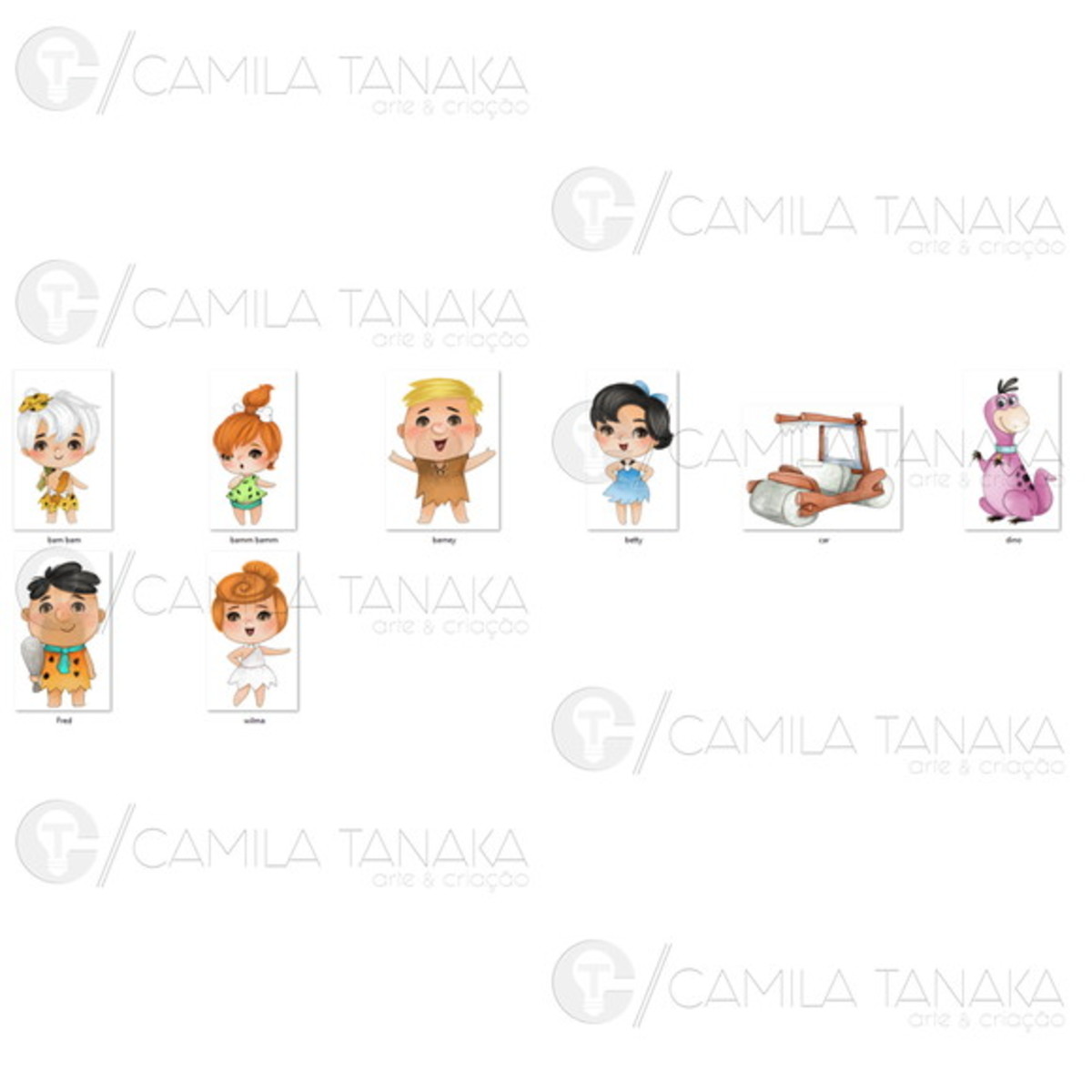 Kit Digital Png os Flintstones Aquarela (pague 1 Leve 3) - Imagem 2
