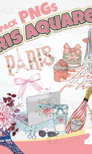 Kit Digital Png Paris Aquarela (pague 1 Leve 3)
