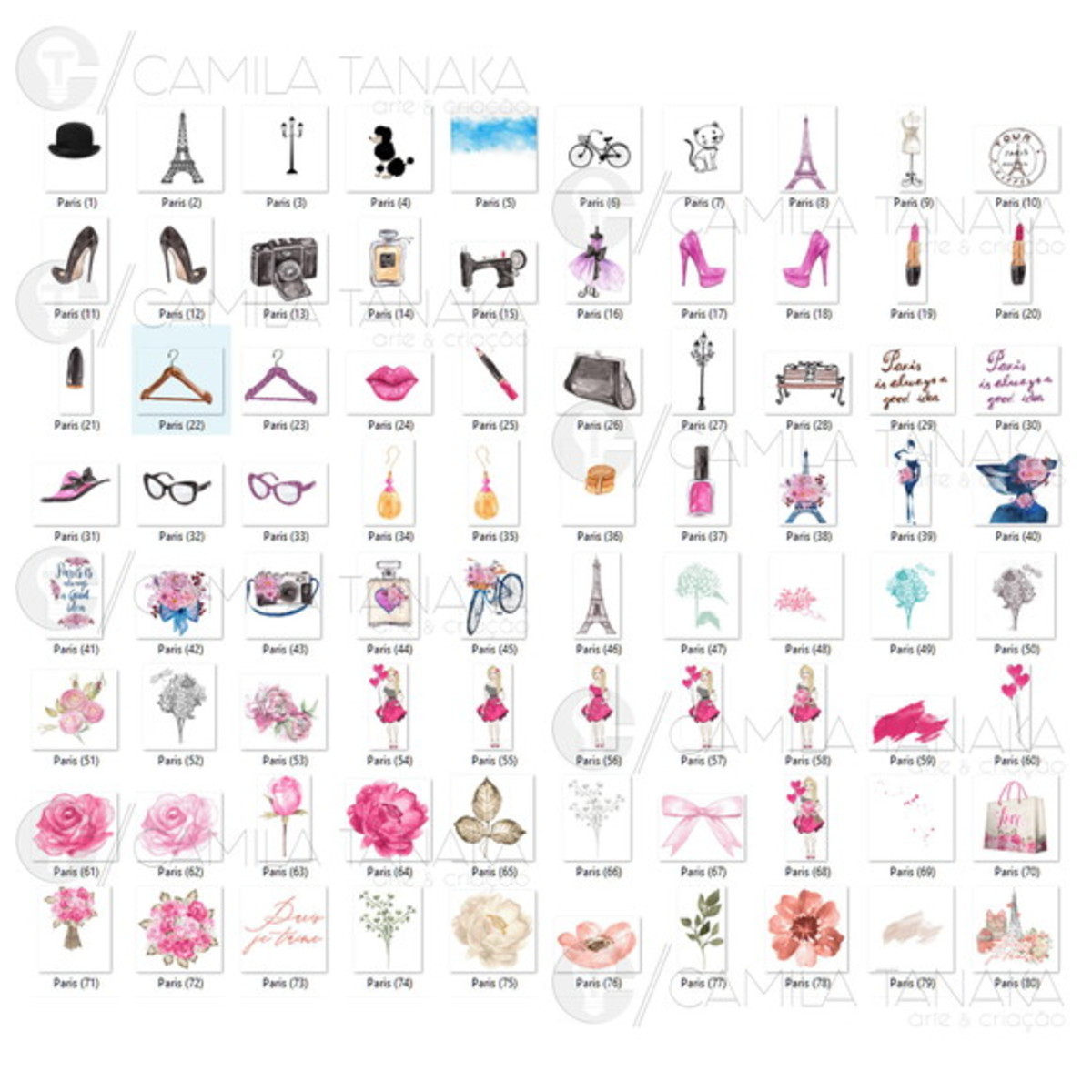 Kit Digital Png Paris Aquarela (pague 1 Leve 3) - Imagem 4
