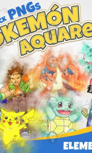 Kit Digital Png Pokemon Aquarela (pague 1 Leve 3)