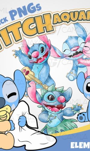 Kit Digital Png Stitch Aquarela (pague 1 Leve 3)