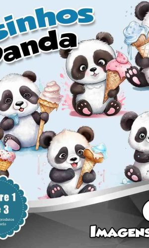 Kit Digital Png Ursinhos Panda- Compre 1 Leve 3