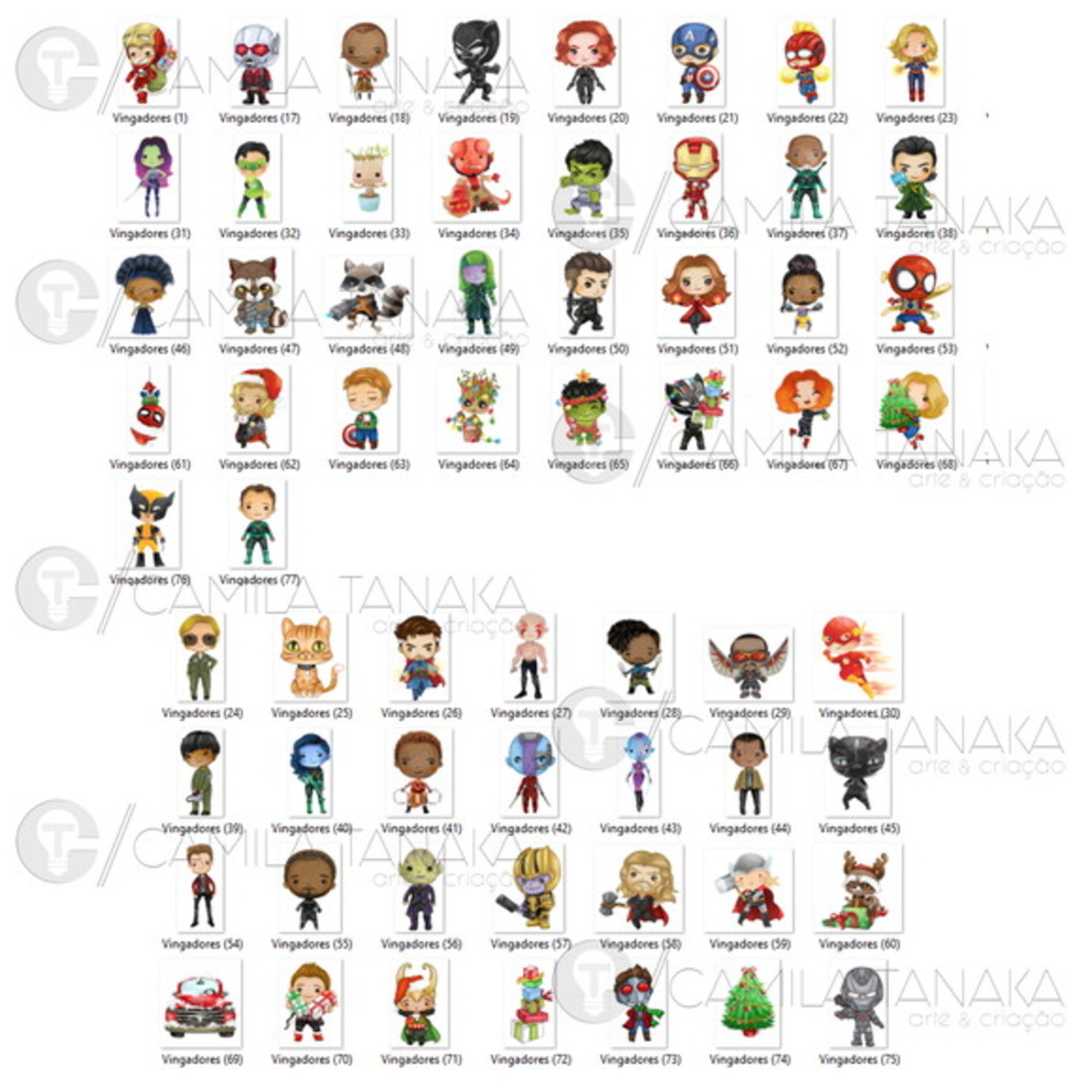 Kit Digital Png Vingadores Aquarela Cute (pague 1 Leve 3) - Imagem 2