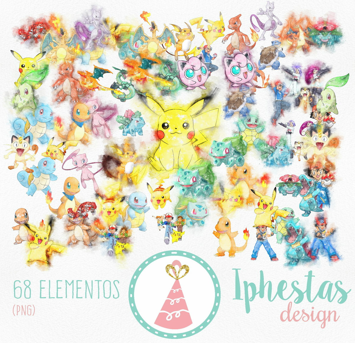 Kit Digital - Pokemon Aquarela (pague 1 e Leve 3)