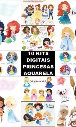 kit digital PRINCESAS AQUARELA