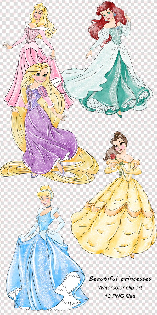Kit Digital Princesas Aquarela - Imagem 2