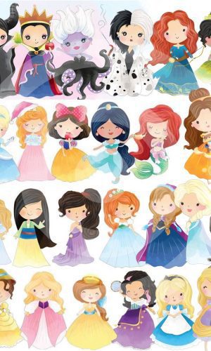 Kit Digital Princesas Aquarela