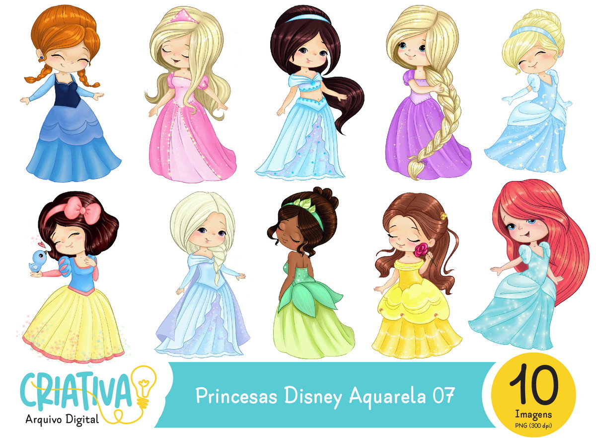 Kit Digital - Princesas Disney Aquarela 07