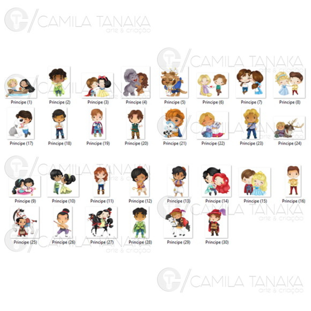 Kit Digital Principe Disney Aquarela Cute (pague 1 Leve 3) - Imagem 2
