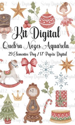 Kit Digital - Quebra Nozes Aquarela
