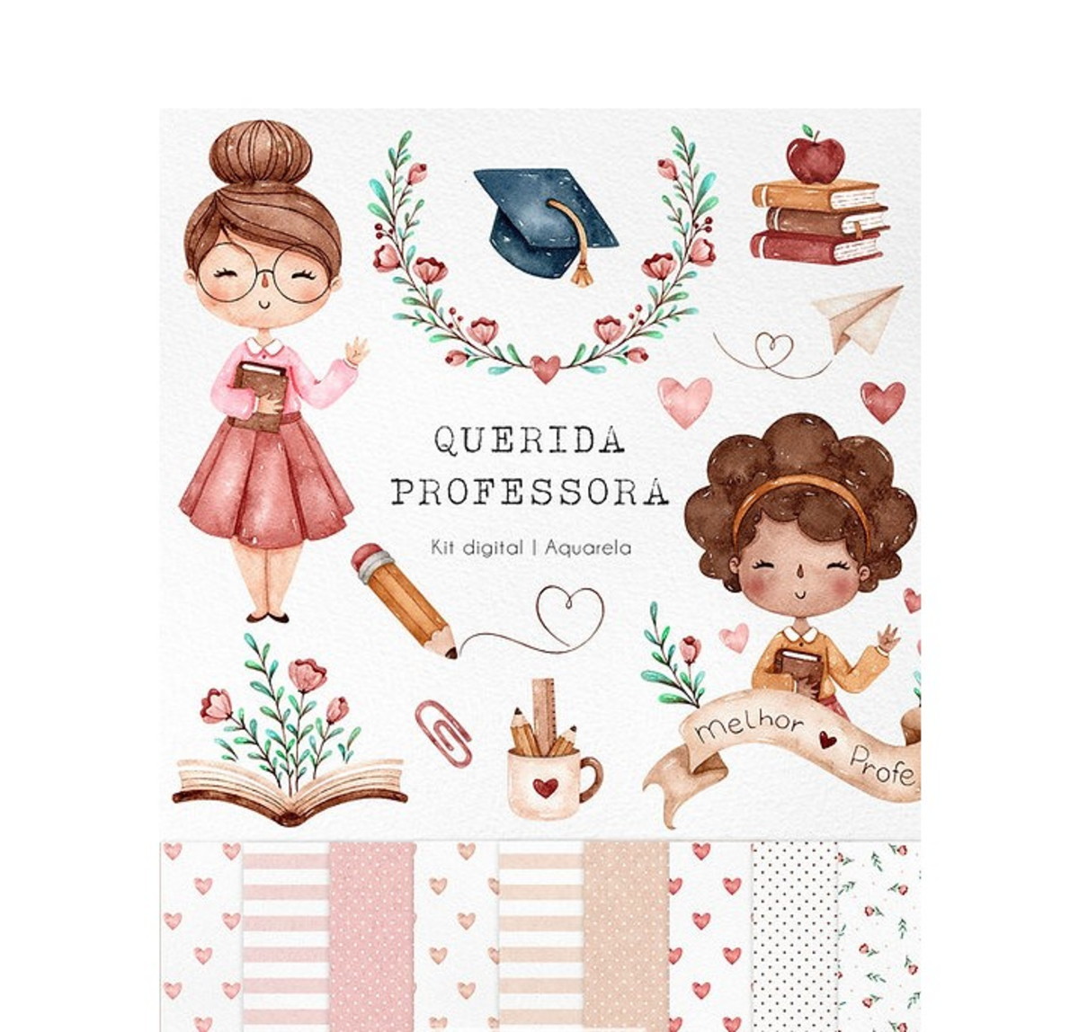 Kit Digital Querida Professora Aquarela