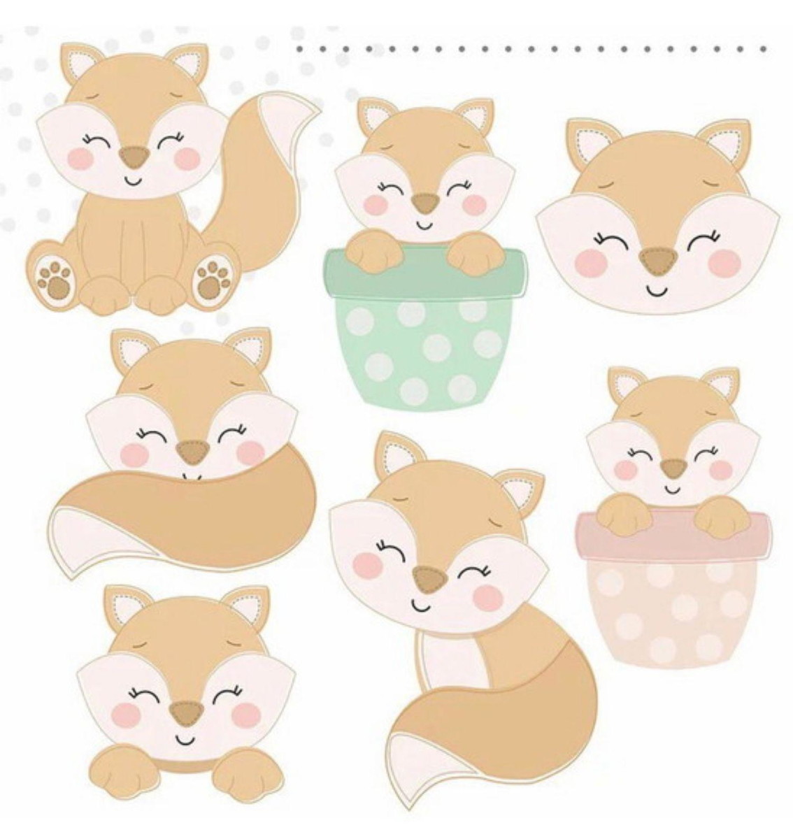 kit Digital Raposinha PNG- Scrapbook