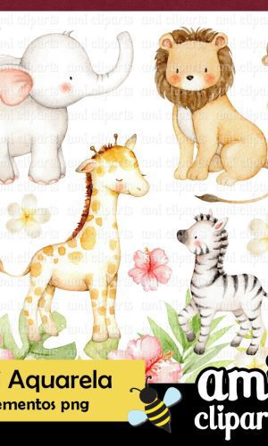 Kit Digital Safari Aquarela