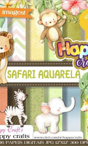 Kit Digital Safari Aquarela