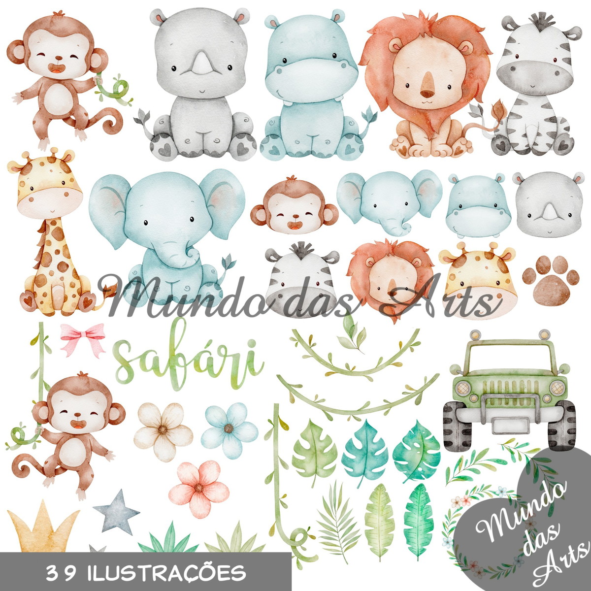 Kit Digital Safari Baby + 2 Kits de Brindes!!! - Imagem 2
