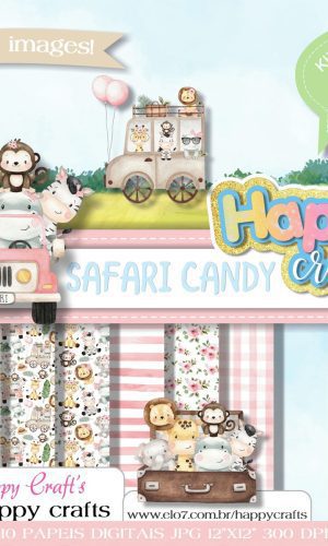Kit Digital Safari Candy Aquarela