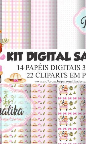 Kit Digital Safari Menina