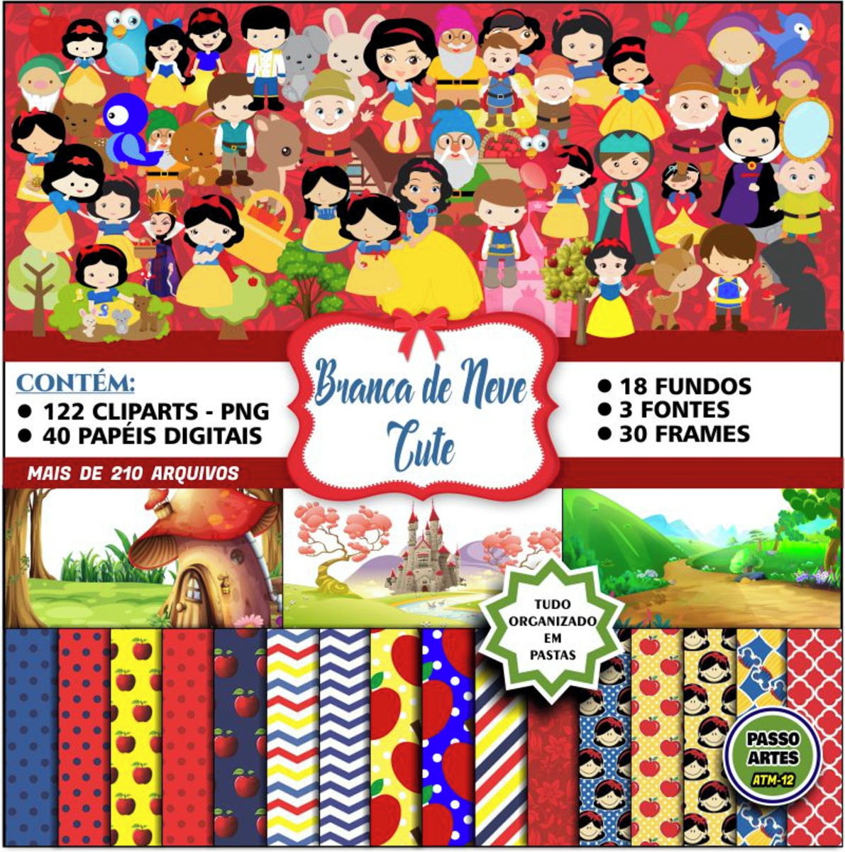 Kit Digital Scrapbook BRANCA DE NEVE CUTE