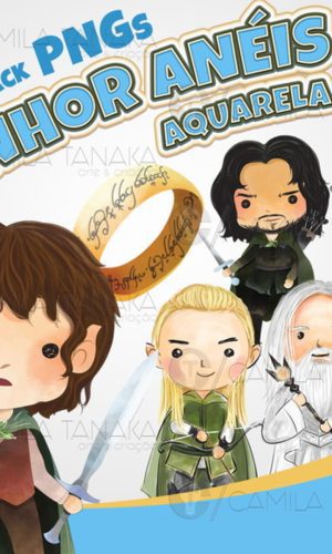 Kit Digital Senhor dos Aneis Aquarela Cute (pague 1 Leve 3)