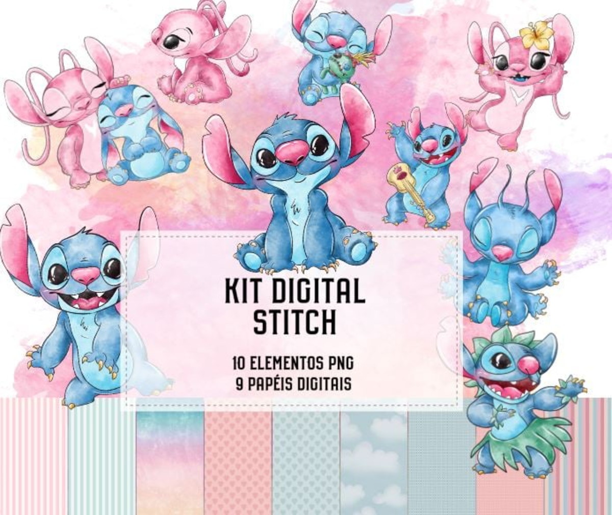 Kit Digital Stitch Aquarela #1967#