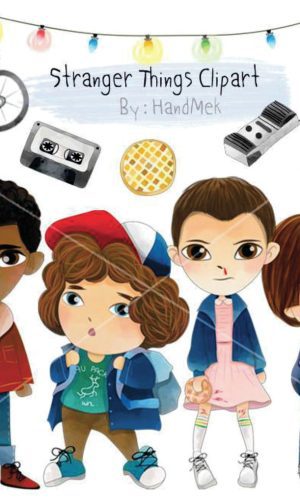 Kit digital stranger things aquarelado