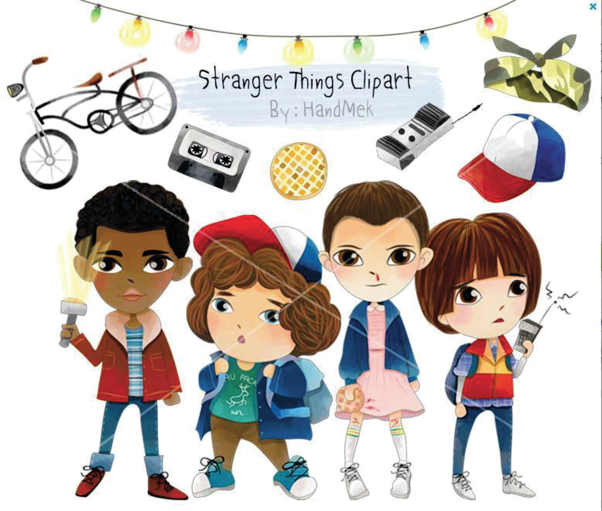 Kit digital stranger things aquarelado