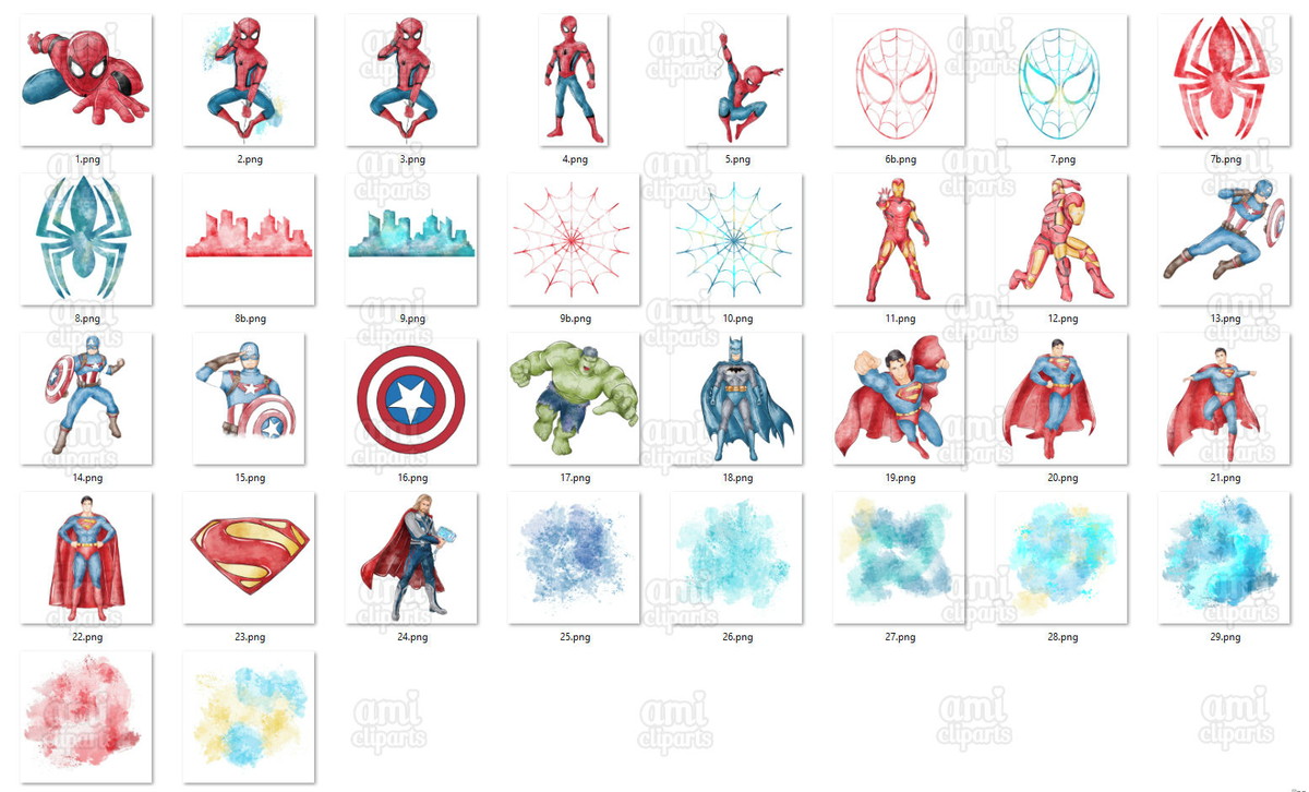 Kit Digital Super Herois Aquarela - Imagem 2