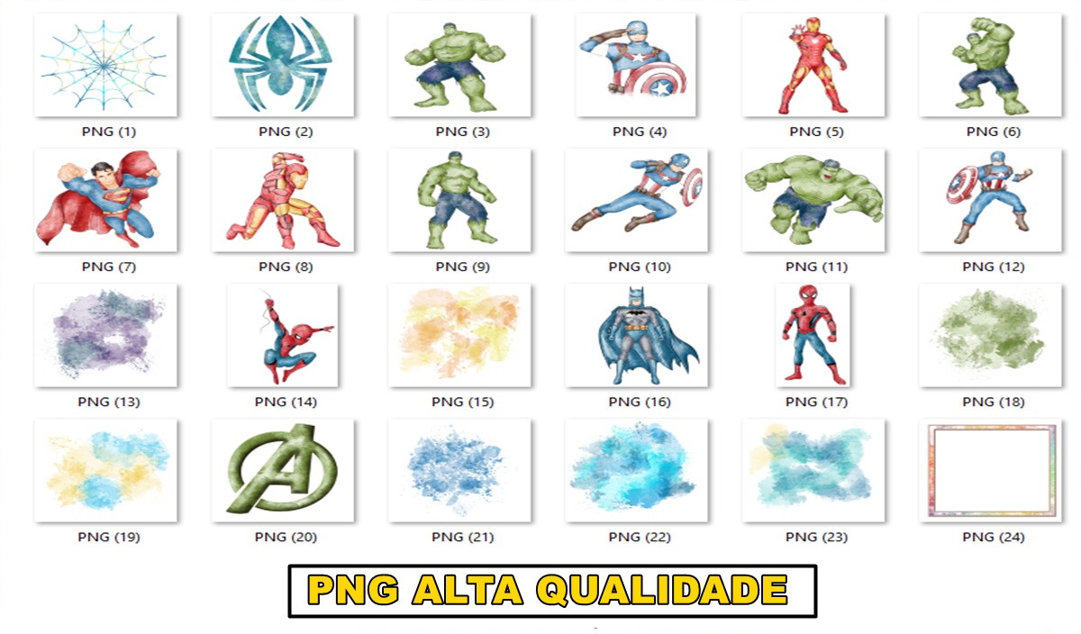 Kit Digital Super Herois Aquarela - Imagem 2