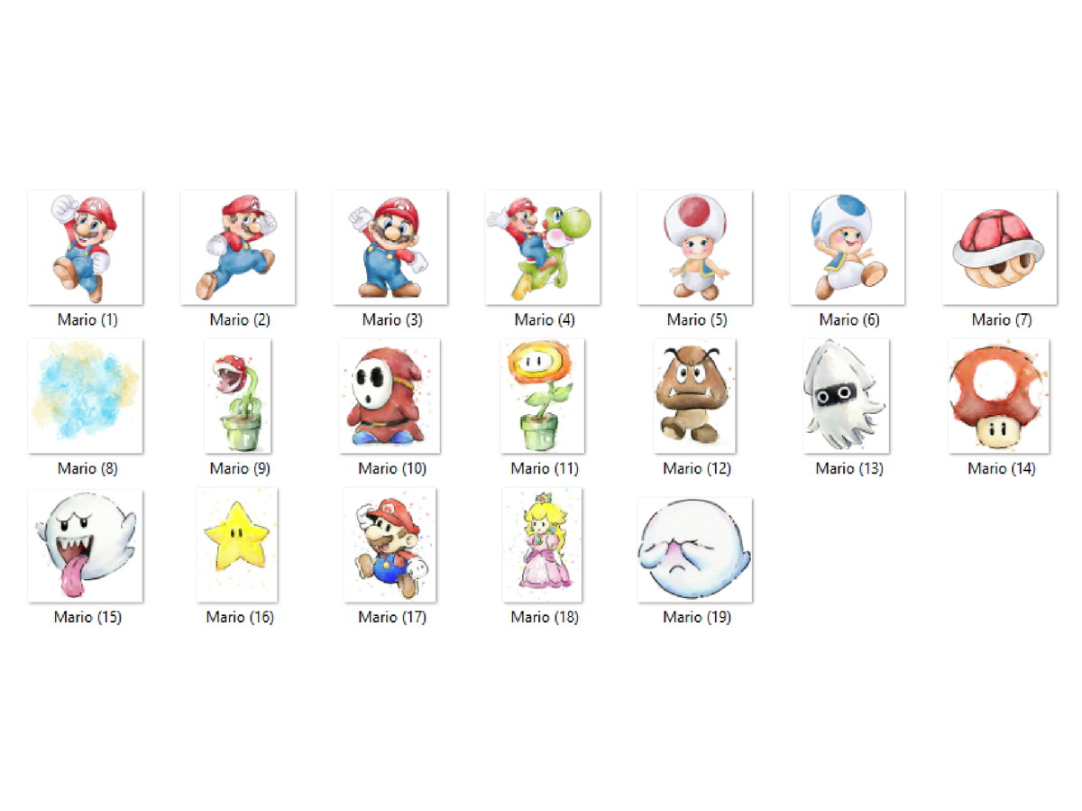 Kit Digital - Super Mario Bros Aquarela - Imagem 2