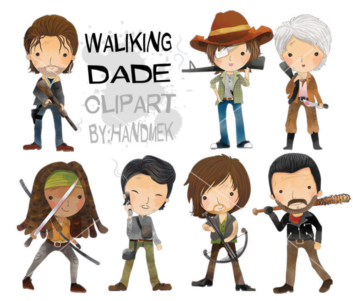 Kit digital The Walking Dead aquarelado